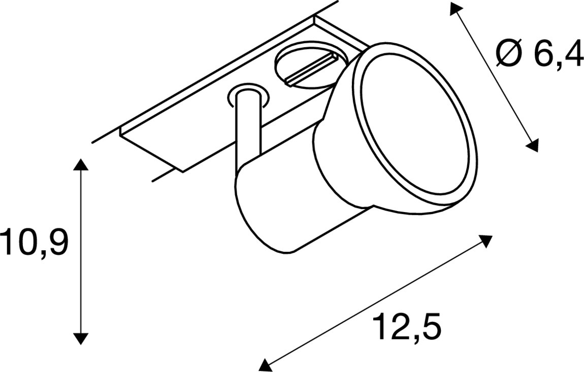 SLV PURIA TRACK, Spot für Hochvolt-Stromschiene 1Phasen, QPAR51, silbergrau, Kunststoff satiniert, max. 50W, inkl. 1Phasen-Adapter - 143454