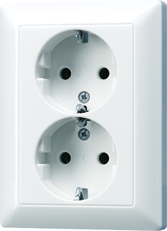 Jung SCHUKO-Steckdose aws 16A 250V 2-fach AS 5020 KIU WW - AS5020KIUWW günstig online kaufen