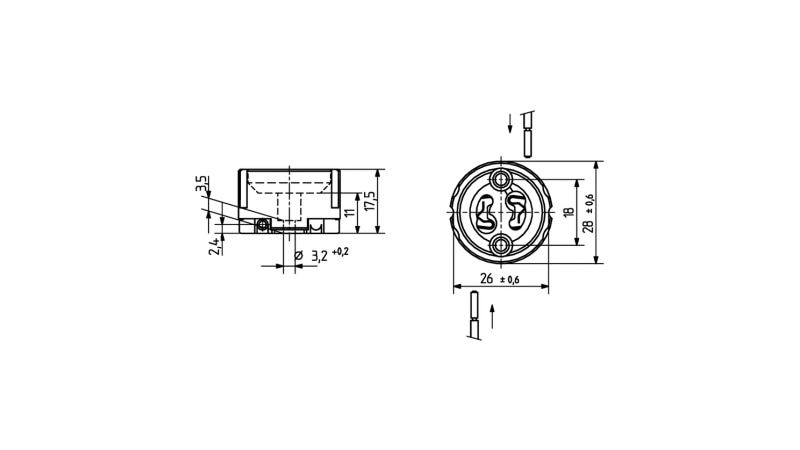 BJB lampholders GU10 for mains voltage halogen lamps 25.829.2000.00