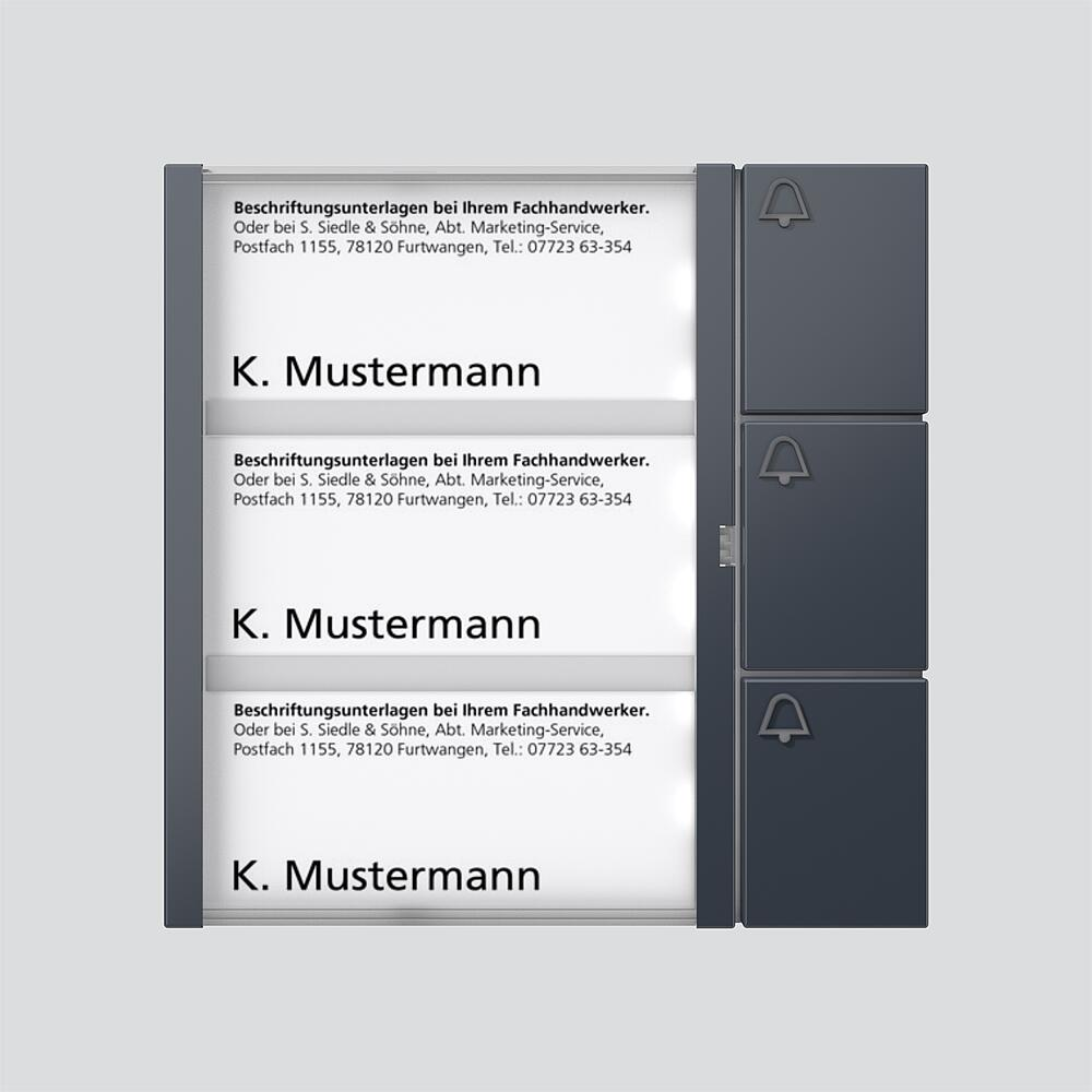 Siedle&Söhne Tasten-Modul anthrazitgrau TM 612-3 AG