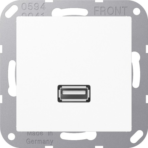 Jung Multimedia-Anschluss aws USB m.Tragring MA A 1122 WW - MAA1122WW