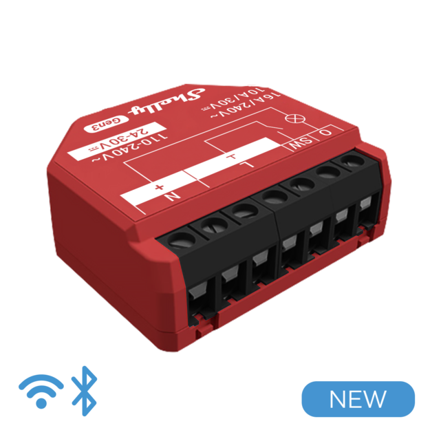 Shelly Unterputz 1PM Gen3 2er Pack Relais max 16A 1 Kanal WLAN BT