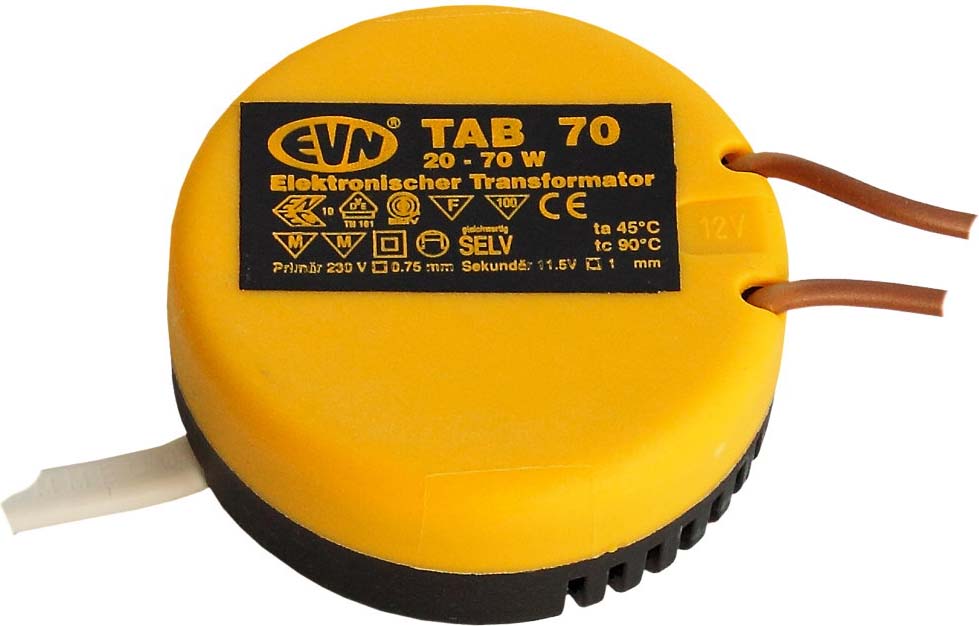 EVN Lichttechnik Trafo 20-70W H22mm D53mm TAB 70 - TAB70 EVN Lichttechnik Trafo 20-70W H22mm D53mm TAB 70 - TAB70