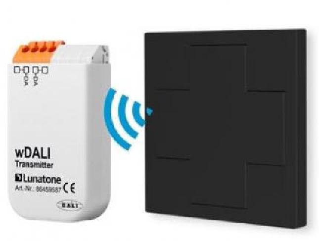 Lunatone DALI Funktaster-Steuermodul + Transceiver wDALI Switch Cross Schwarz