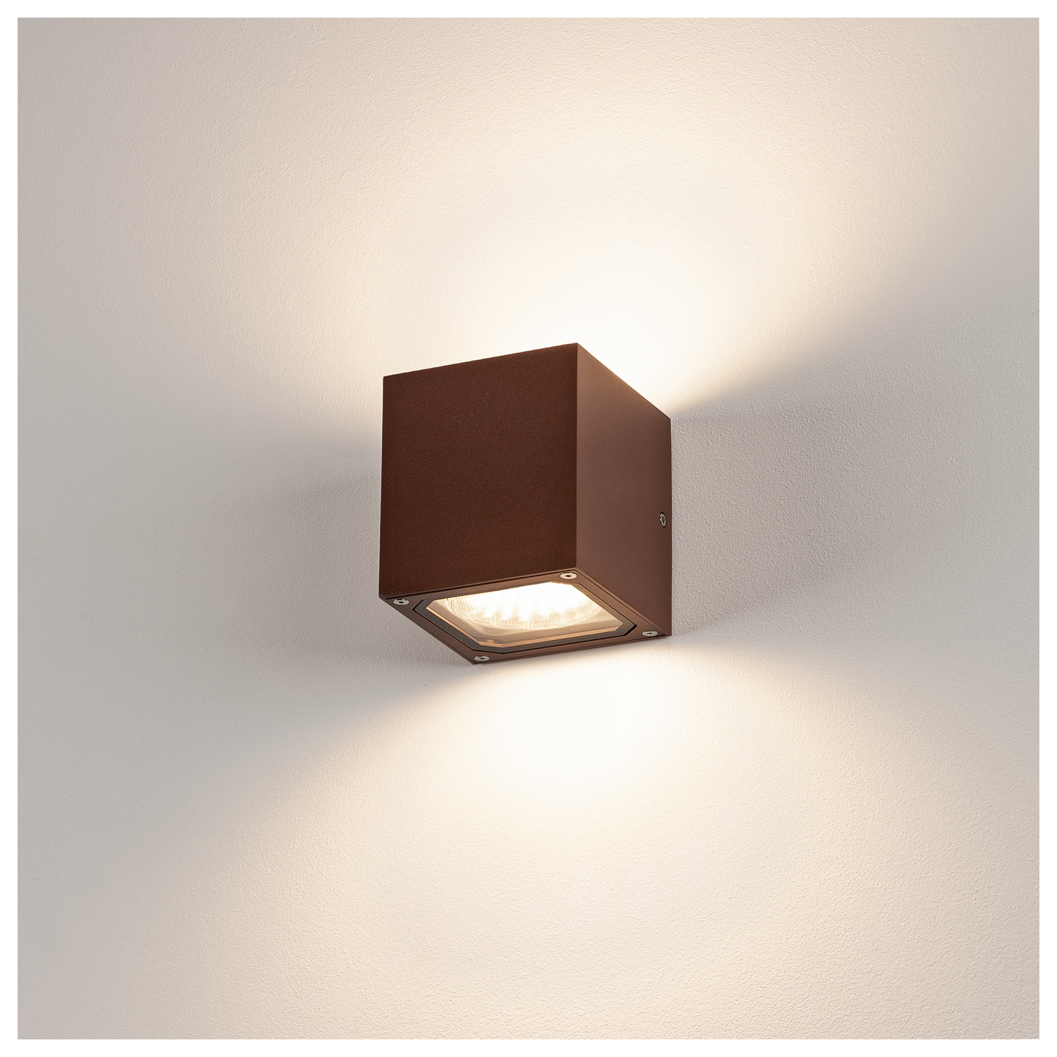SLV SITRA CUBE, Outdoor Wandleuchte, TCR-TSE, IP44, rost, max. 18W - 232537