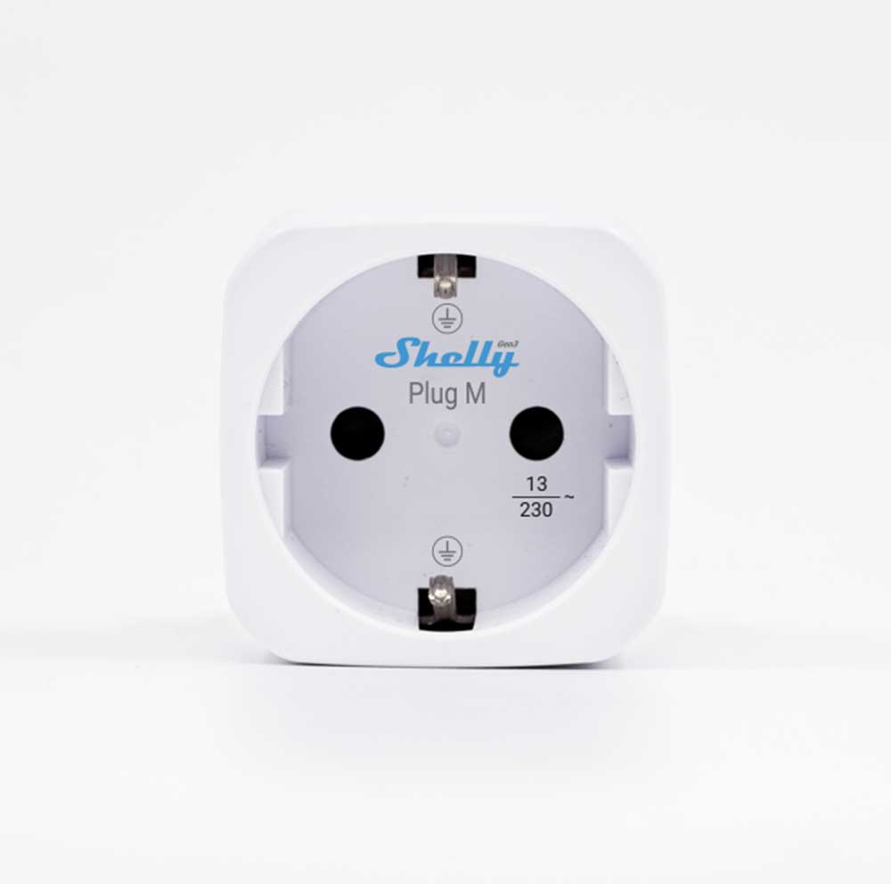 Shelly Plug & Play Plug M Gen3 White Smarter Zwischenstecker 13A Messfunktion WLAN BT weiß