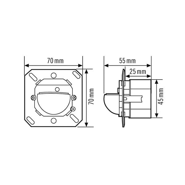 ESYLUX Wand-Präsenzmelder 180Grad,UP, FB PD-C 180i/16 UC - EP10427305