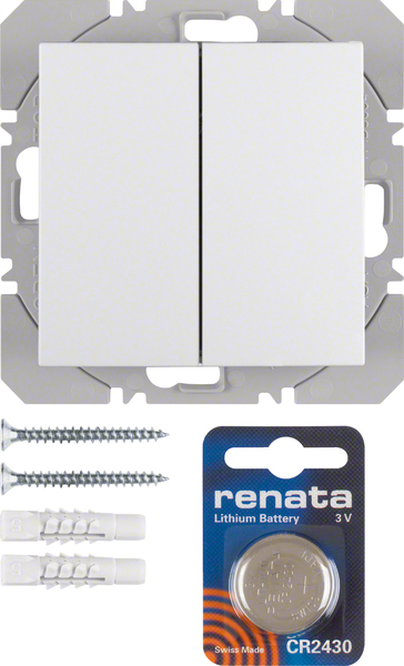 Berker KNX-Funk Wandsender 2fach polarweiÃŸ glÃ¤nzend 85656289