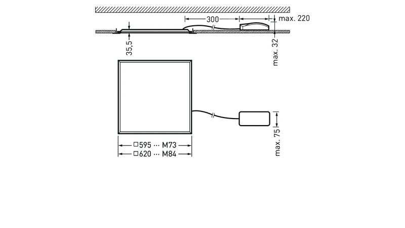 Trilux LED-Panel Siella G7 M84 PW19 34-830 ETDD