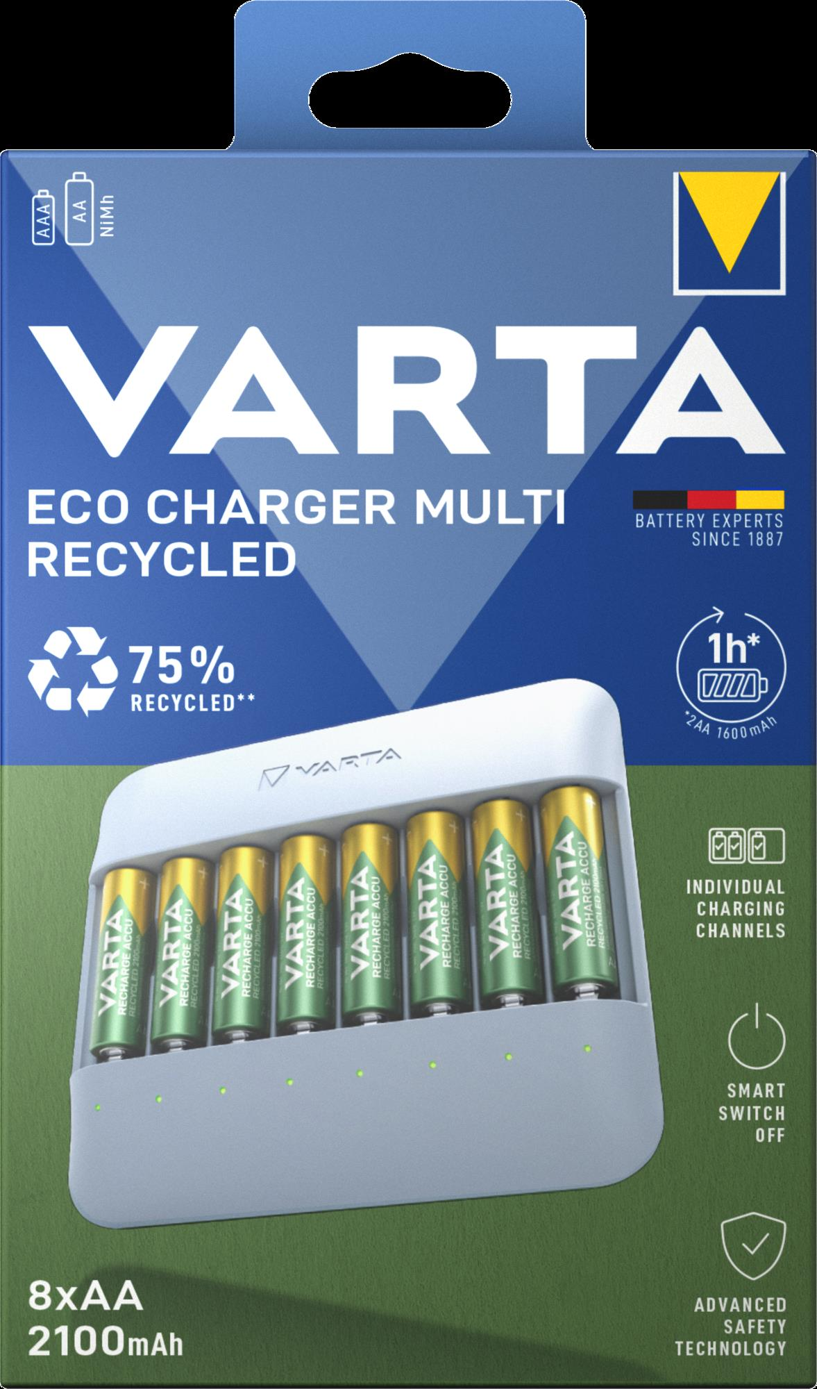 Varta Cons.Varta VARTA Eco Charger 8x AA 56816 Multi Recycled 2100m