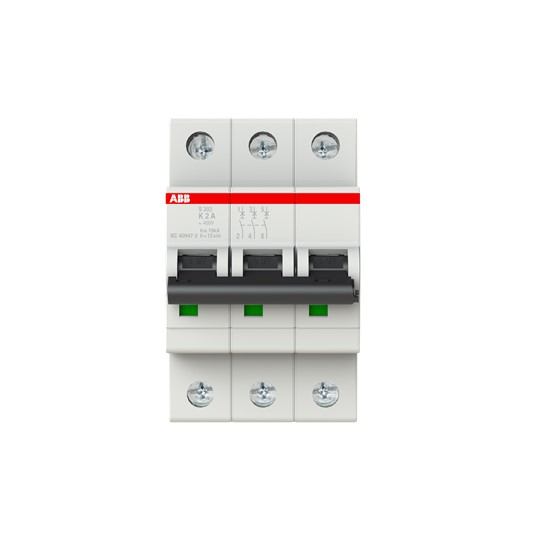 ABB Stotz S&J Sicherungsautomat K,6kA,2A,3P S203-K2