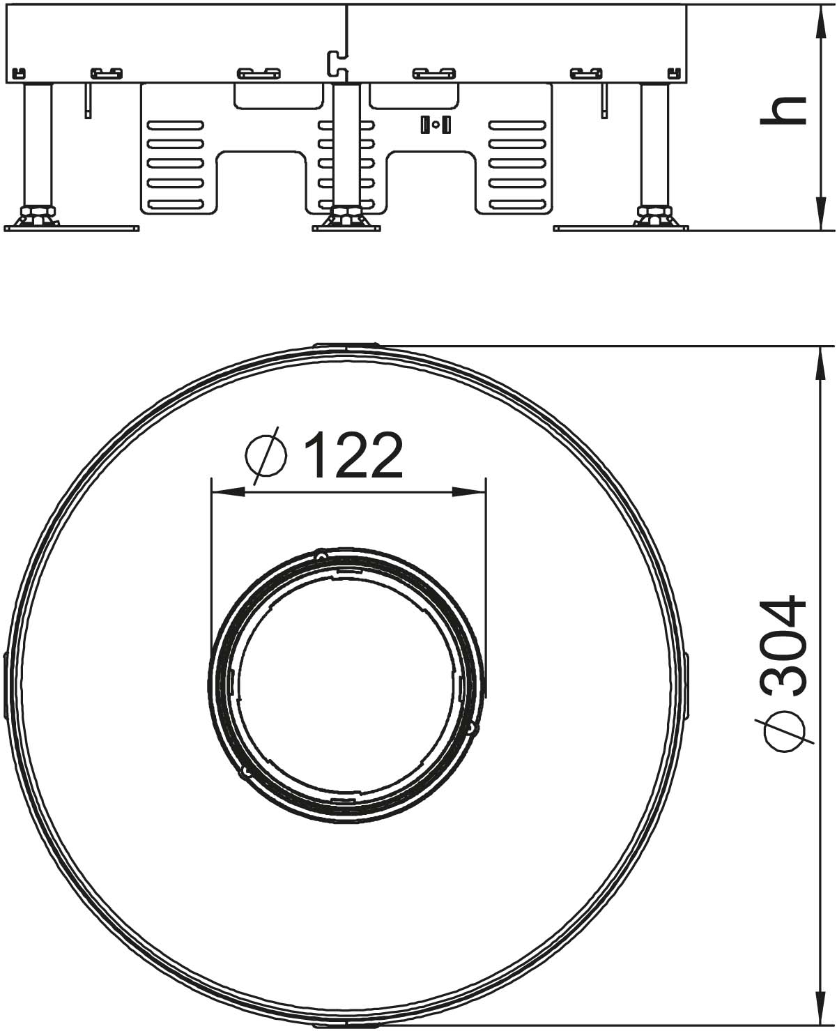 OBO Bettermann Vertr Kassette rund D=305mm RKFR2 9 V20 - 7409430