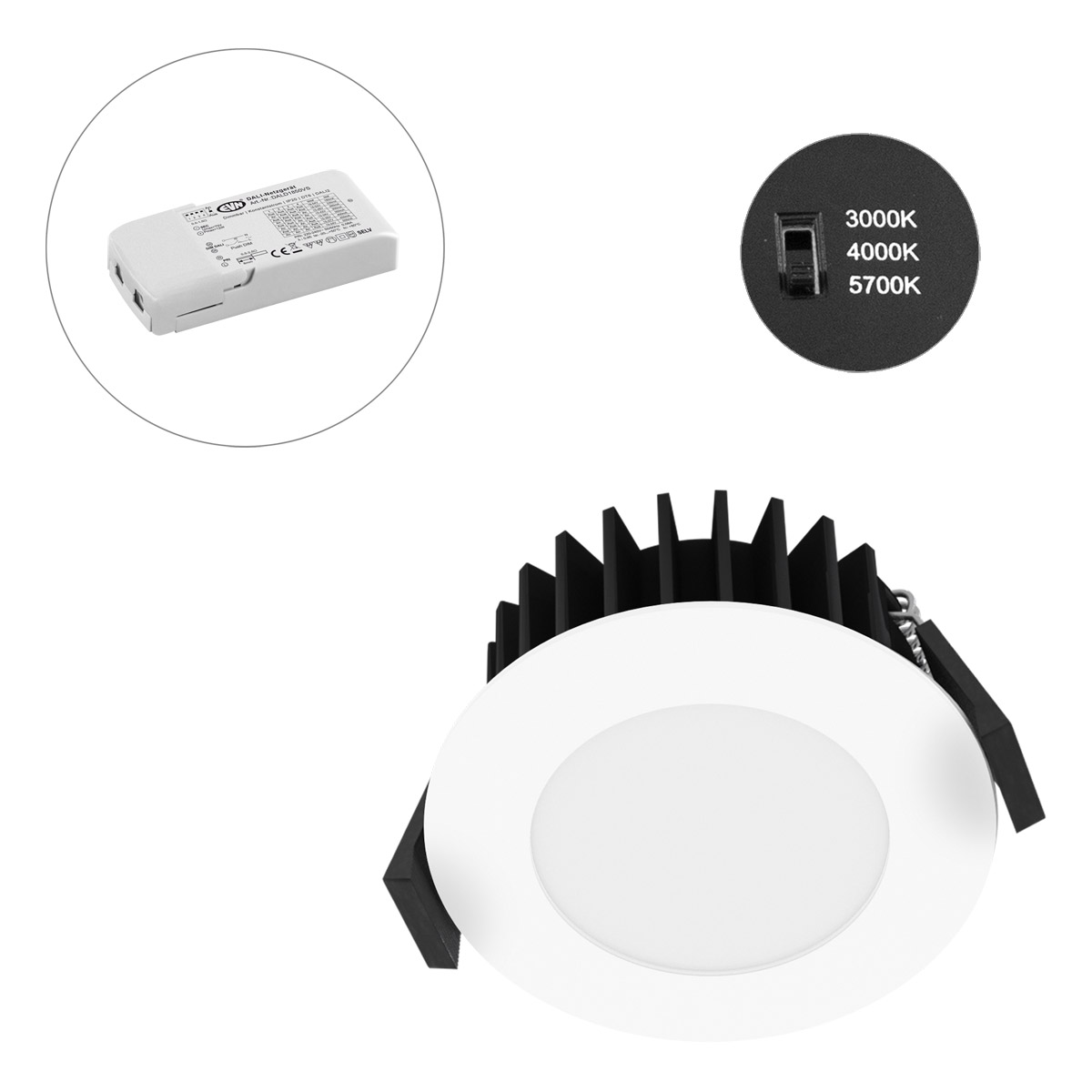 EVN Lichttechnik LED-Spot 230V DALI IP54 3000-5700K ws L54D100125 günstig online kaufen