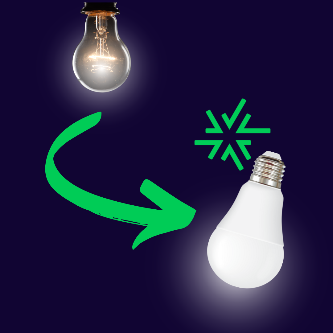 Replacing light bulbs simply and efficiently with LED