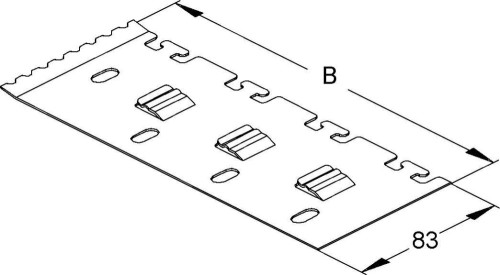 Niedax Trennstegbefestig.-platte B=199,Stahl S LZTP 200 - LZTP 200