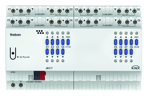 Theben Jalousieaktor FIX2 Modul JM 8 T KNX