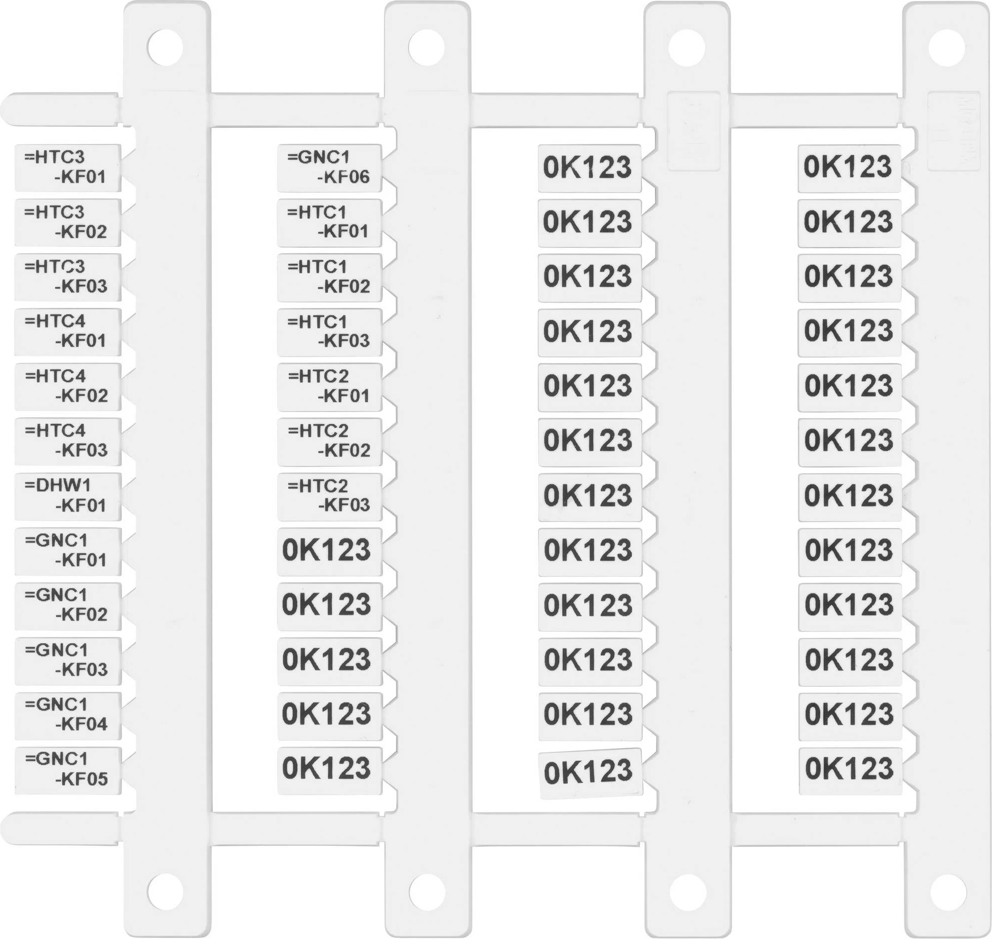 Finder Bezeichnungsschild-Matte mit 48 Schildern 093.48