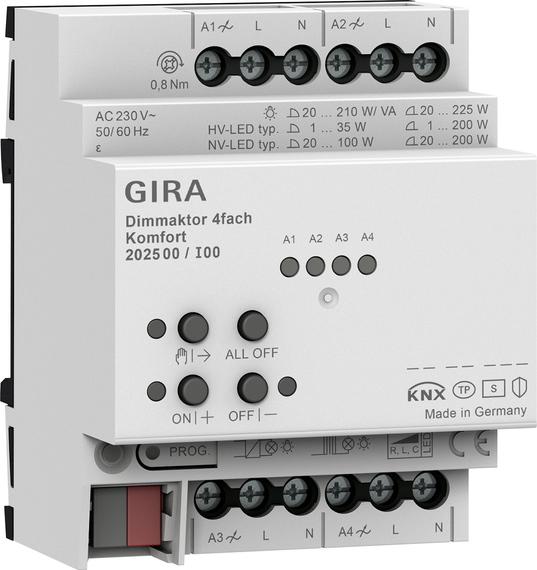 Gira Dimmaktor 4-f. REG KNX Secure 202500