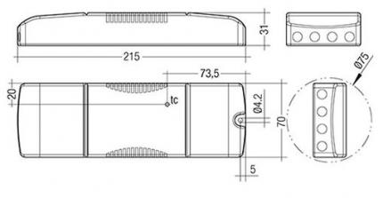 Tridonic LED-Driver LC 45W 500-1400mA flexC SR EXC