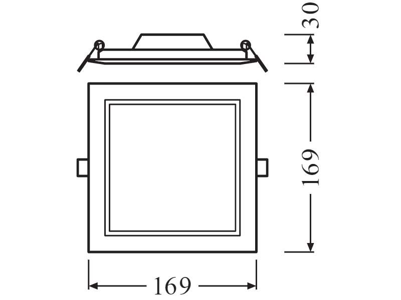 Ledvance LED downlight DOWNLIGHT SLIM SQUARE 155 12 W 6500 K WT - 4058075079311