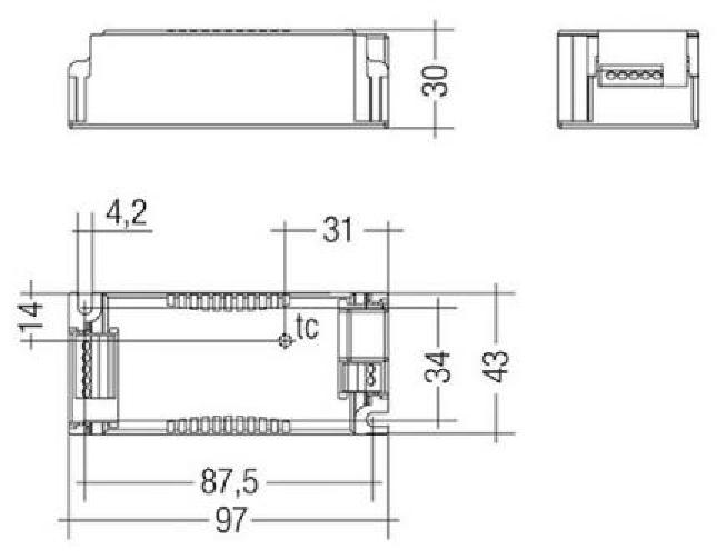 Tridonic LED Vorschaltgerät EVG LC 25W 350-1050mA flexC SC EXC - 28000706