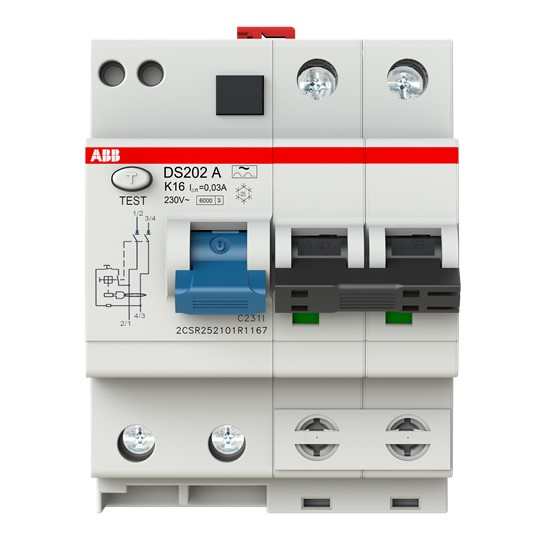 ABB Stotz S&J FI/LS-Kombination 16A,30mA,2p,kA6 DS202A-K16/0,03