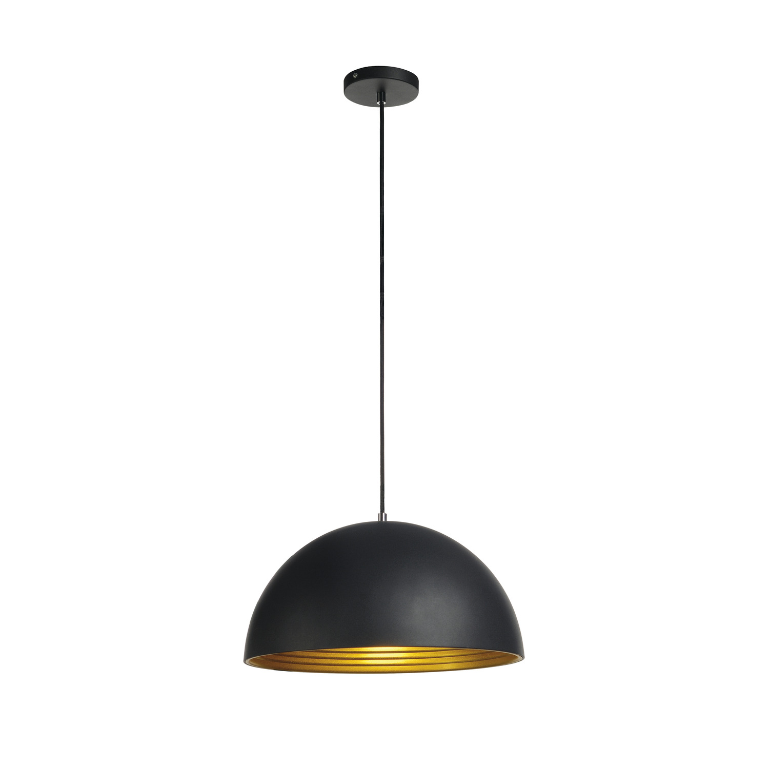 SLV FORCHINI M 40, Pendelleuchte, TC-(D,H,T,Q)SE, rund, schwarz/gold, Ø 40cm, max. 40W - 155910