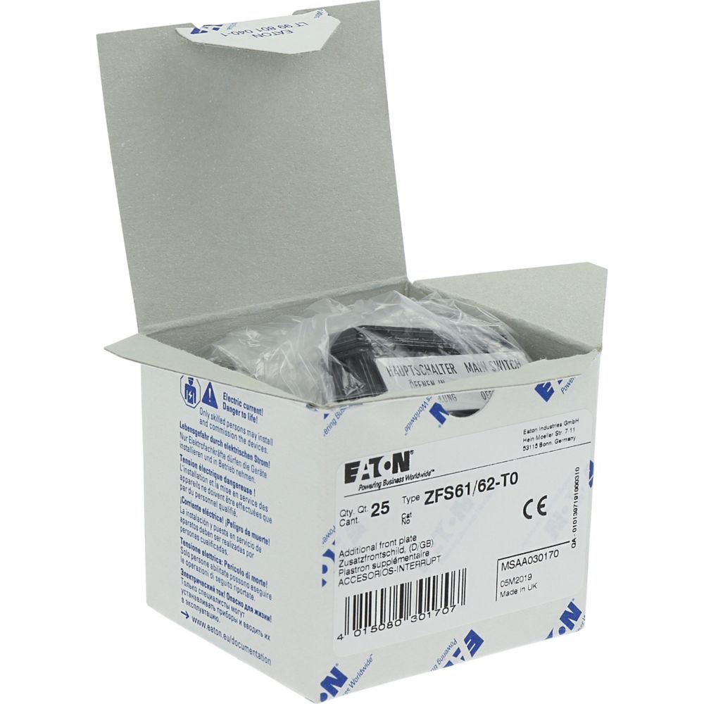 Eaton Zusatzfrontschild Deutsch/Englisch ZFS61/62-T0 - 30170