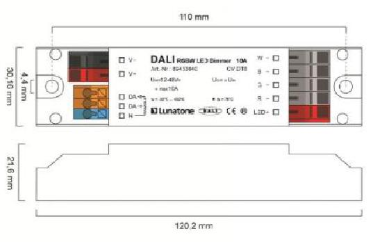 Lunatone DALI RGBW LED Dimmer CV 16A Deckeneinwurf