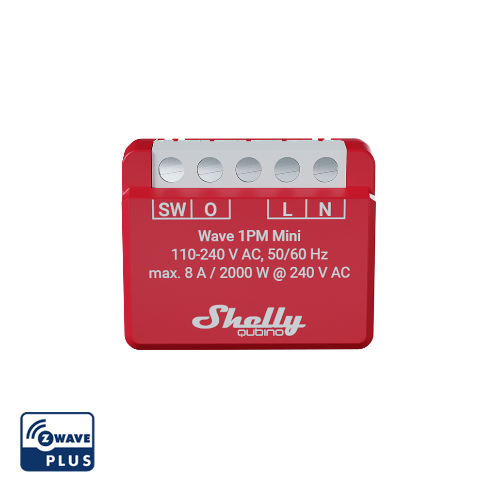 Shelly Unterputz Wave 1PM Mini Relais max. A 1 Kanal Z-Wave