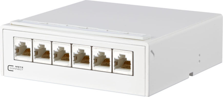 Metz Connect AP-Verteiler 6Port C6A 6xRJ45, rws TN EDATC6A-6AP-rws