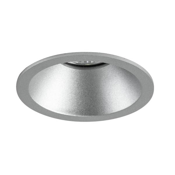 Brumberg recessed LED downlight, textured silver, round - 12384683