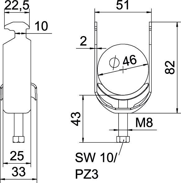 OBO Bettermann Vertr Bügelschelle 40-46mm BS-H1-M-46 FT - 1186042