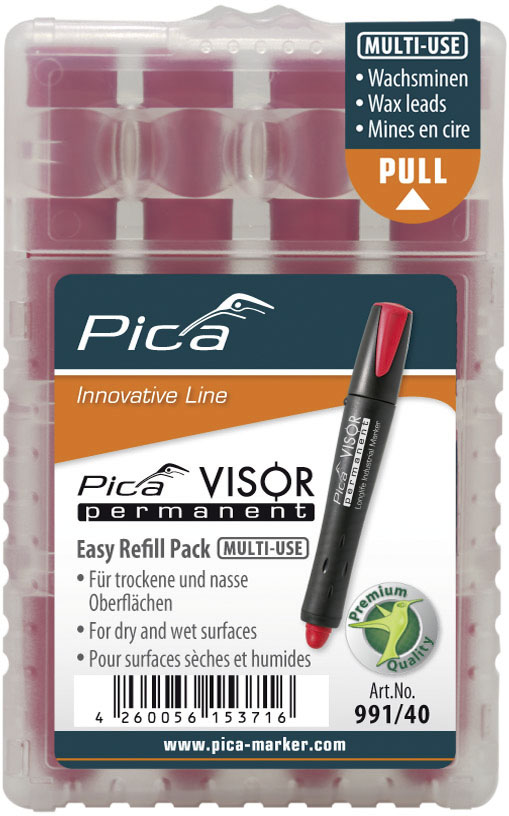 Pica-Marker VISOR Ersatzminen permanent, rot 991/40 (VE4)