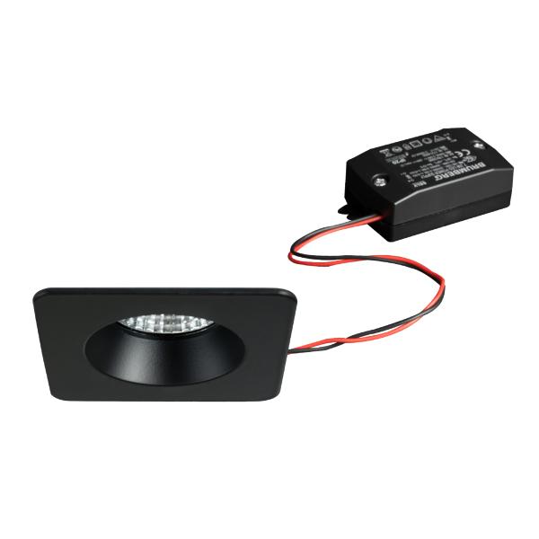 Brumberg recessed LED downlightset, IP54, switchable, black - 38267083