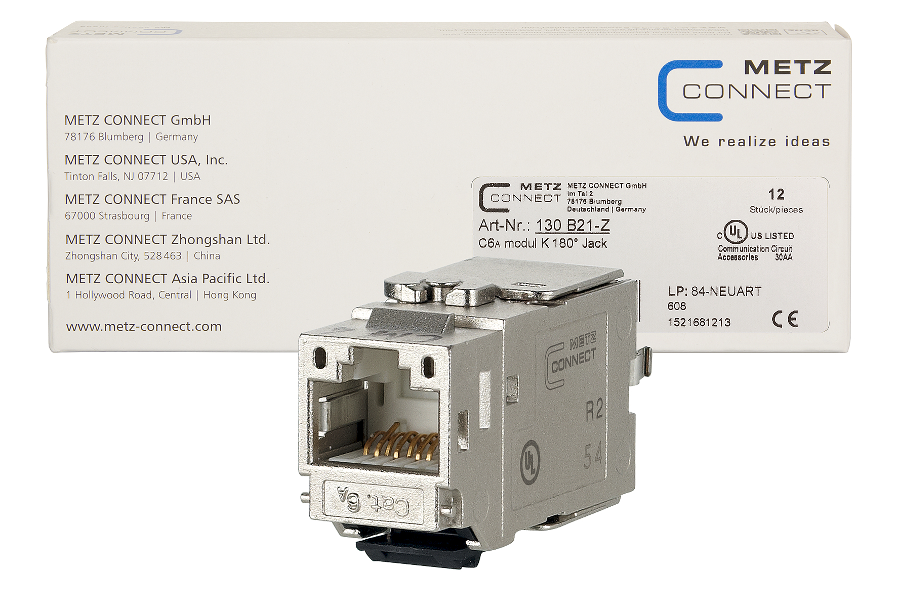 Metz Connect C6Amodul K 180 Jack Cat.6A 130B21-Z 12