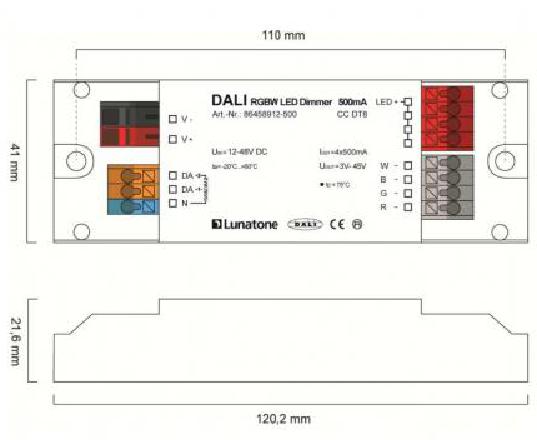 Lunatone Light Management LED-Dimmer DALI RGBW 350mA