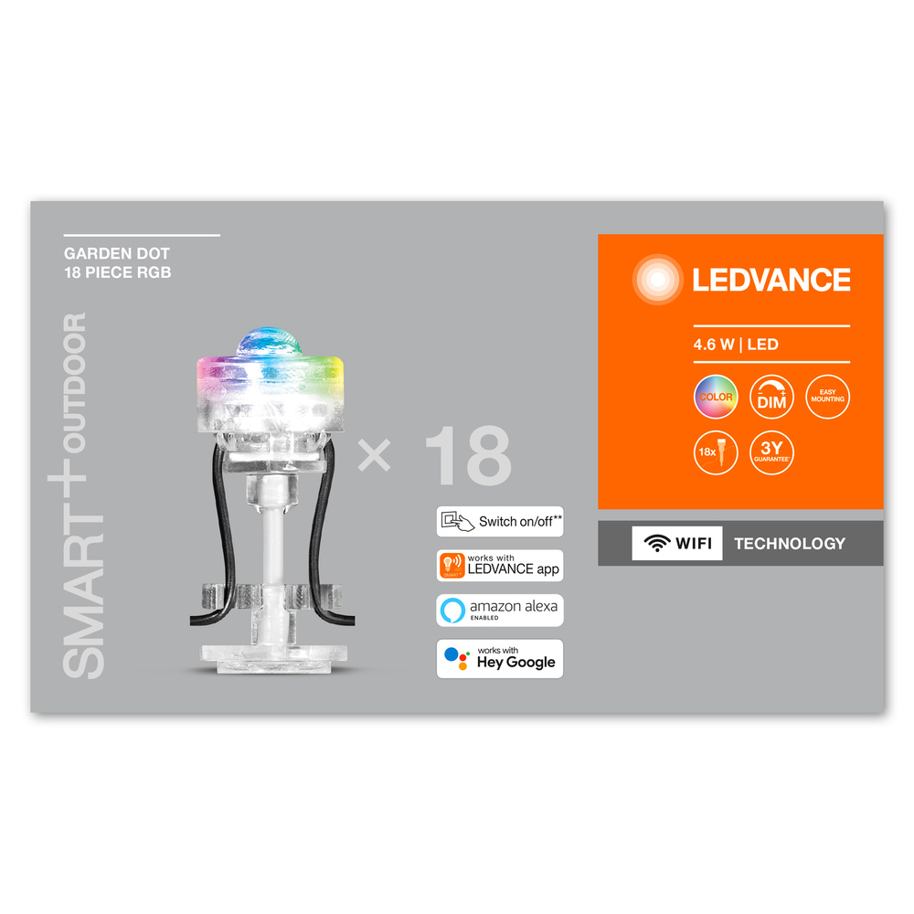 Ledvance LED outdoor luminaire SMART+ GARDEN DOT MULTICOLOR 18 Dot