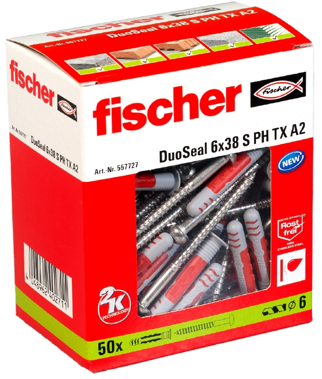 Fischer Deutschl. Dübel DuoSeal 6x38 S A2 557727