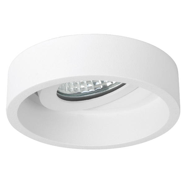 Brumberg recessed LED spotlight, textured white, round - 13126173