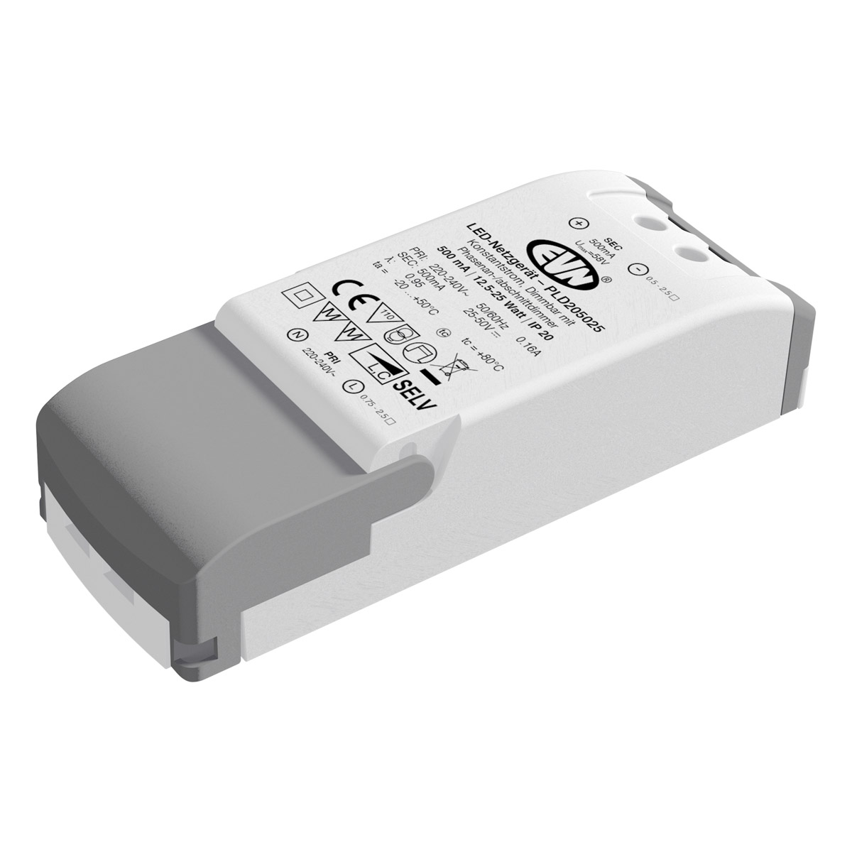 EVN Lichttechnik LED-Netzgerät 500mA 12,5-25W IP20 PLD205025