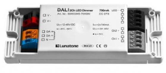 Lunatone Light Management LED-Dimmer DALI 2Ch CC 350 mA gem- ceiling mounting