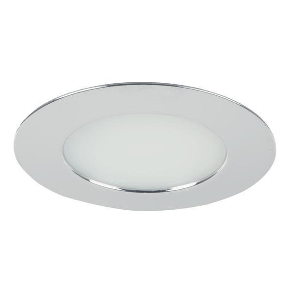 Brumberg recessed LED downlight, IP44, chrome, round - 12109023