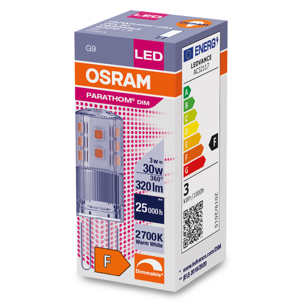 Ledvance LED lamp PARATHOM DIM LED PIN G9 30 3 W/2700 K G9  - 4099854048586