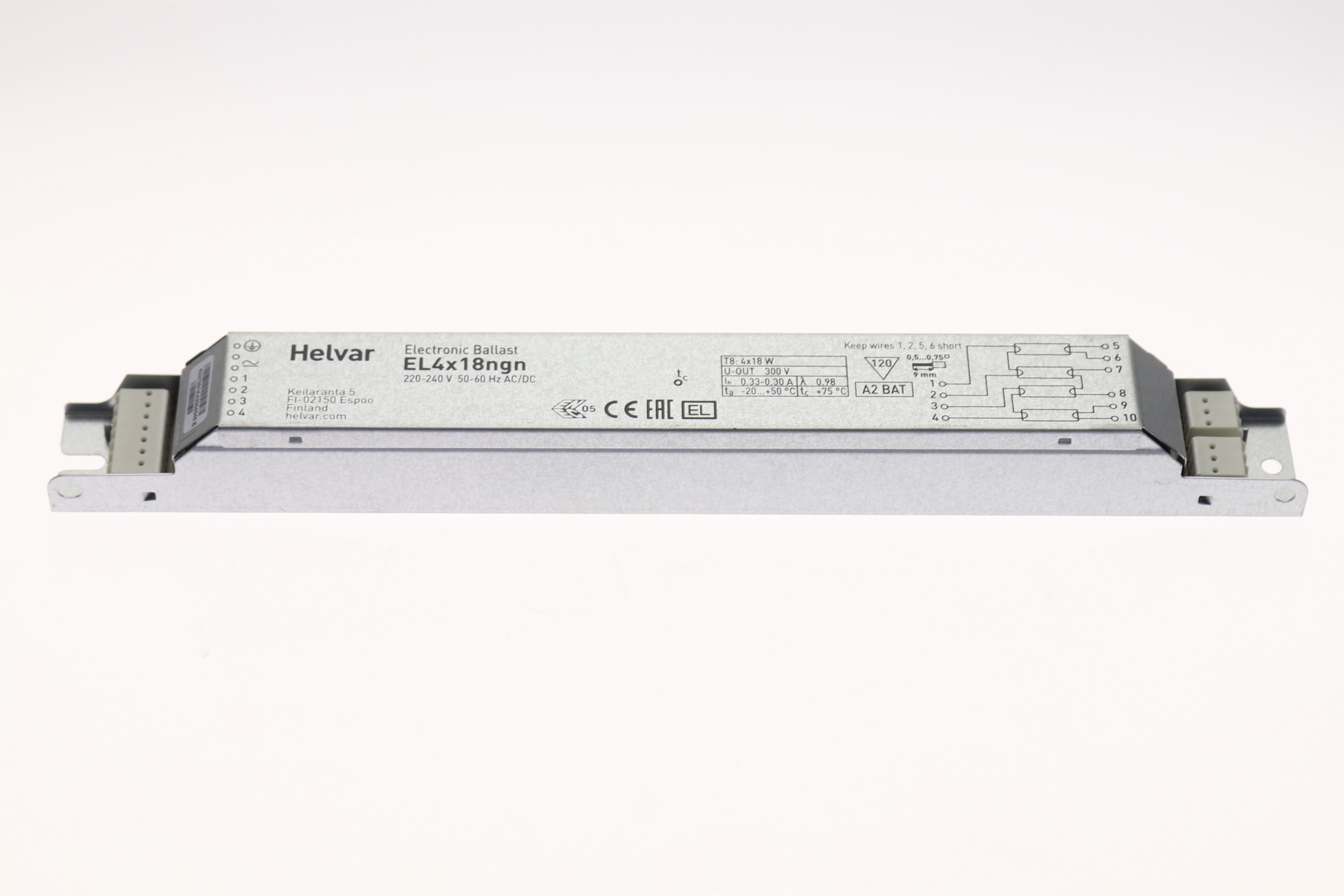 Helvar FL-EVG EL4x18ngn 220-240V 50-60Hz