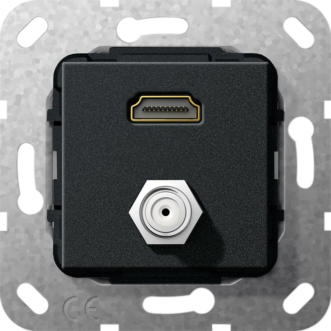 Gira UP Tragring HDMI und SAT F-Buchse sw matt 567510 günstig online kaufen