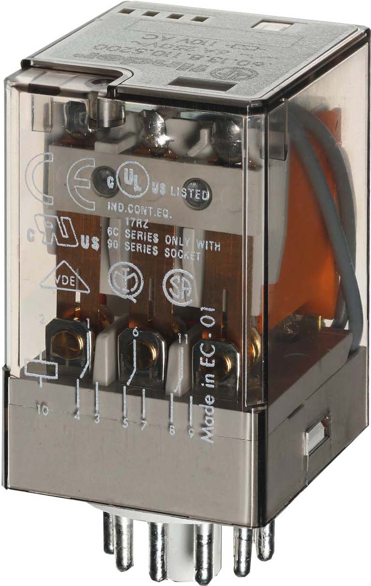 Finder Ind-Rel.LED11pol.230VAC 3W f.Fas. 90.73/112 60.13.8.230.0050 - 601382000000