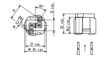 BJB lampholders G9 for mains voltage halogen lamps