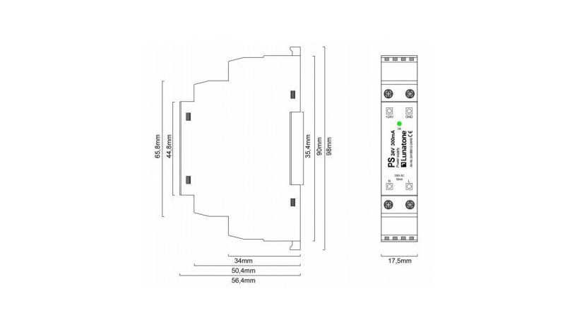 Lunatone Power Supply PS 24 Din Rail