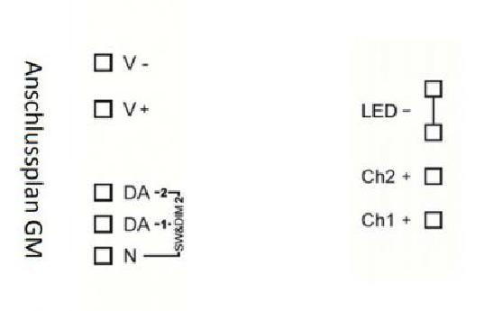 Lunatone Light Management LED-Dimmer DALI 2Ch CC 350 mA gem- ceiling mounting